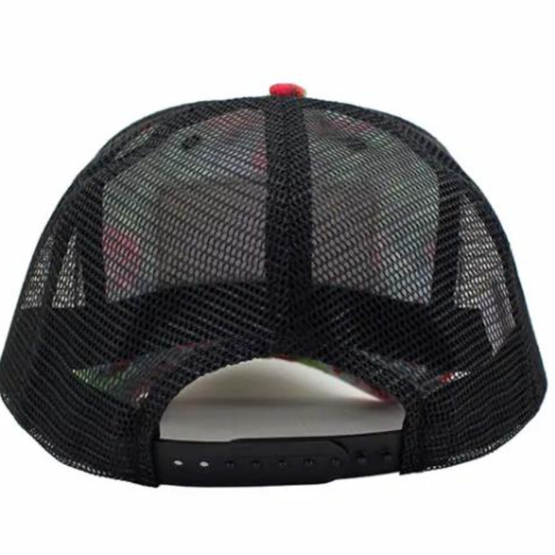 Customized printed fabric 5 Panel Mesh Trucker hat