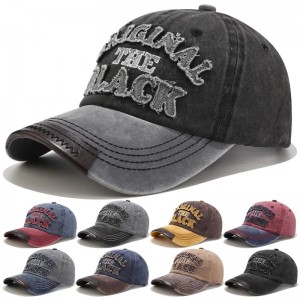 OEM Logo Custom logo Men Women Washed Distressed Denim Cotton Twill Cotton Baseball Cap Vintage Adjustable Dad Hat