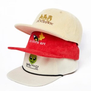 Wholesale Custom corduroy 3D Embroidery Snapback Hat  Snapback Cap