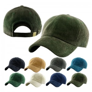 Corduroy Baseball Cap 6 Panel Blank Dad Cap Sport Winter Hat Custom Embroidery Logo