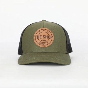 Wholesale Custom Adult 6 Panel Leather Patch Logo Low Profile Richardson 112 Gorras Mesh Snap Back Trucker Cap Hat