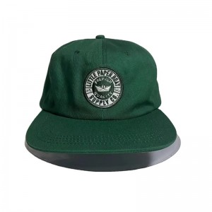 custom cotton fashion embroidery unstructured soft 6 panel flat brim snapback cap hat
