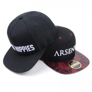 Wholesale design street dance hip hop flat bill custom hats embroidery black snapback
