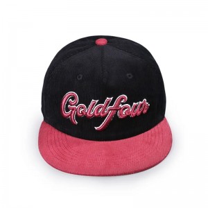 Custom Embroidery Cord 5 Panel Rope Unstructured Snapback Corduroy Hats For Men Women