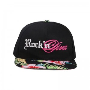 Funny Oem 100% Polyester Underbrim Embroidery Tropic Printing 2 Tone Snapback Cap