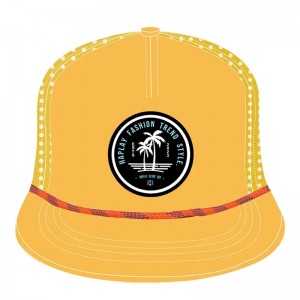 Custom 5 Panel Rubber Pvc Logo Luxury Rope Snapback Cap Hip Hop Flat Brim Gorras Laser Cut Hole Perforated Hat