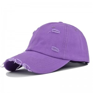 Wholesales Custom Logo Blank Plain Cheap Dad Ripped Worn-out Unstructured Distressed Washed Baseball Caps Hats