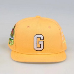 Made In China Six Panel Snapback Baseball Cap For Men Custom Gorras Snapbacks Embroidery Hats Yellow