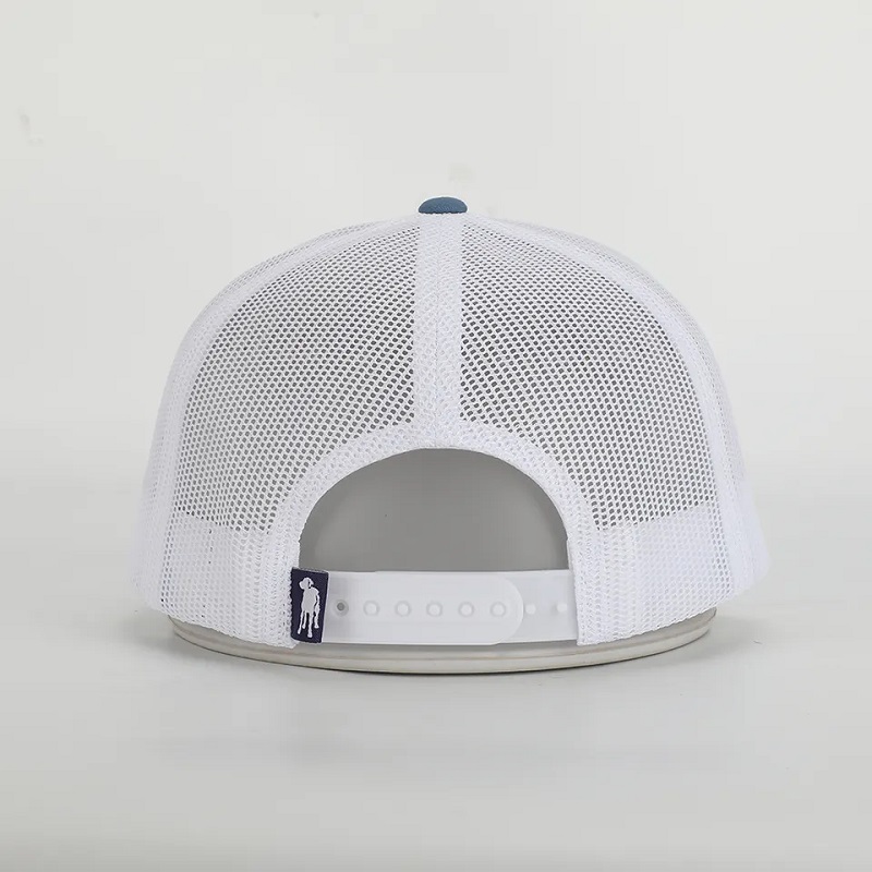 Custom High Quality 6 Panel Richardson 112 Cap Style Cotton Structured Mesh Trucker Hat With Leather Patch