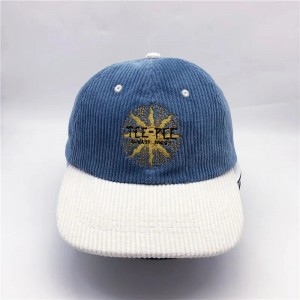 corduroy 6 panel custom logo unstructured adults hats corduroy dad cap