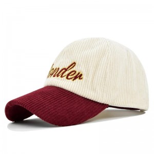 New design unstructured 6 panel corduroy dad cap hat